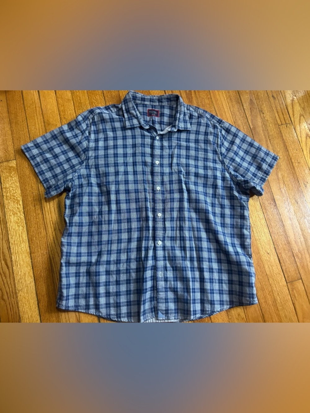 Untuckit Short Sleeve Button Up‎ Blue Check Regular Fit Men’s Sz XXXL